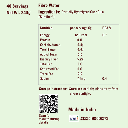 Fibre Water | Unflavoured | 40 Servings