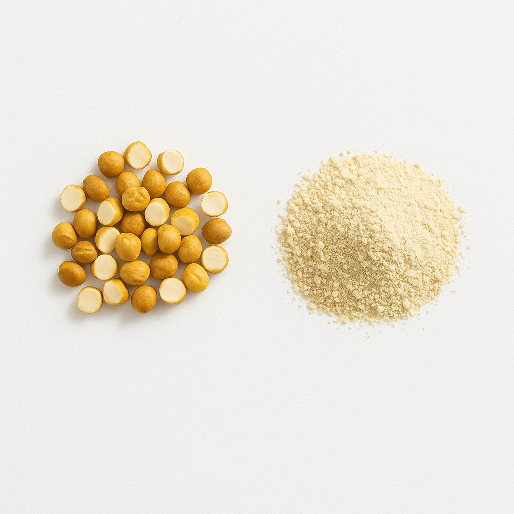 bengal gram and sattu on a white background